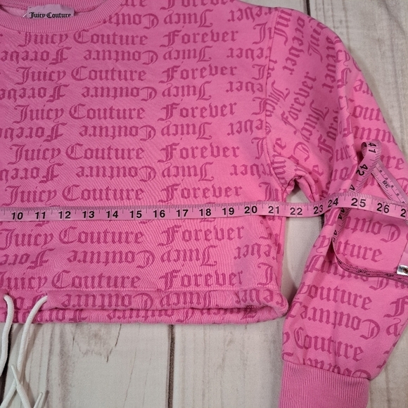 Juicy Couture x Forever 21 Sweater MediumnPink Fleece Barbiecore Semi Crop - Picture 5 of 9